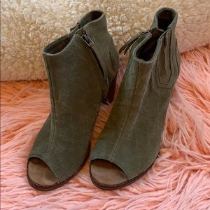 Toms Quilted Peep Toe Booties